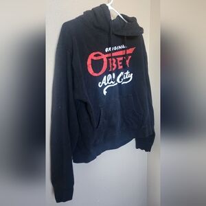 Obey Black Hoodie Vintage fits like S